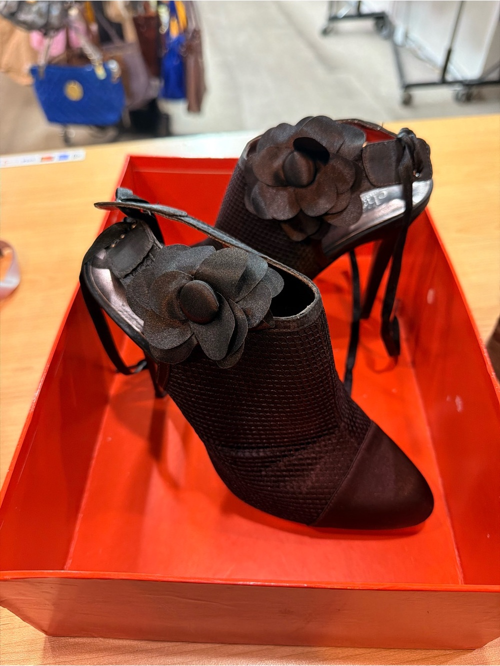 Charles By Charles David Black Floral Applique Stiletto Booties